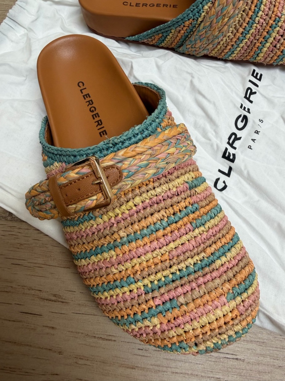Robert Clergerie Multicolor Woven Espadrille Mules Shoes